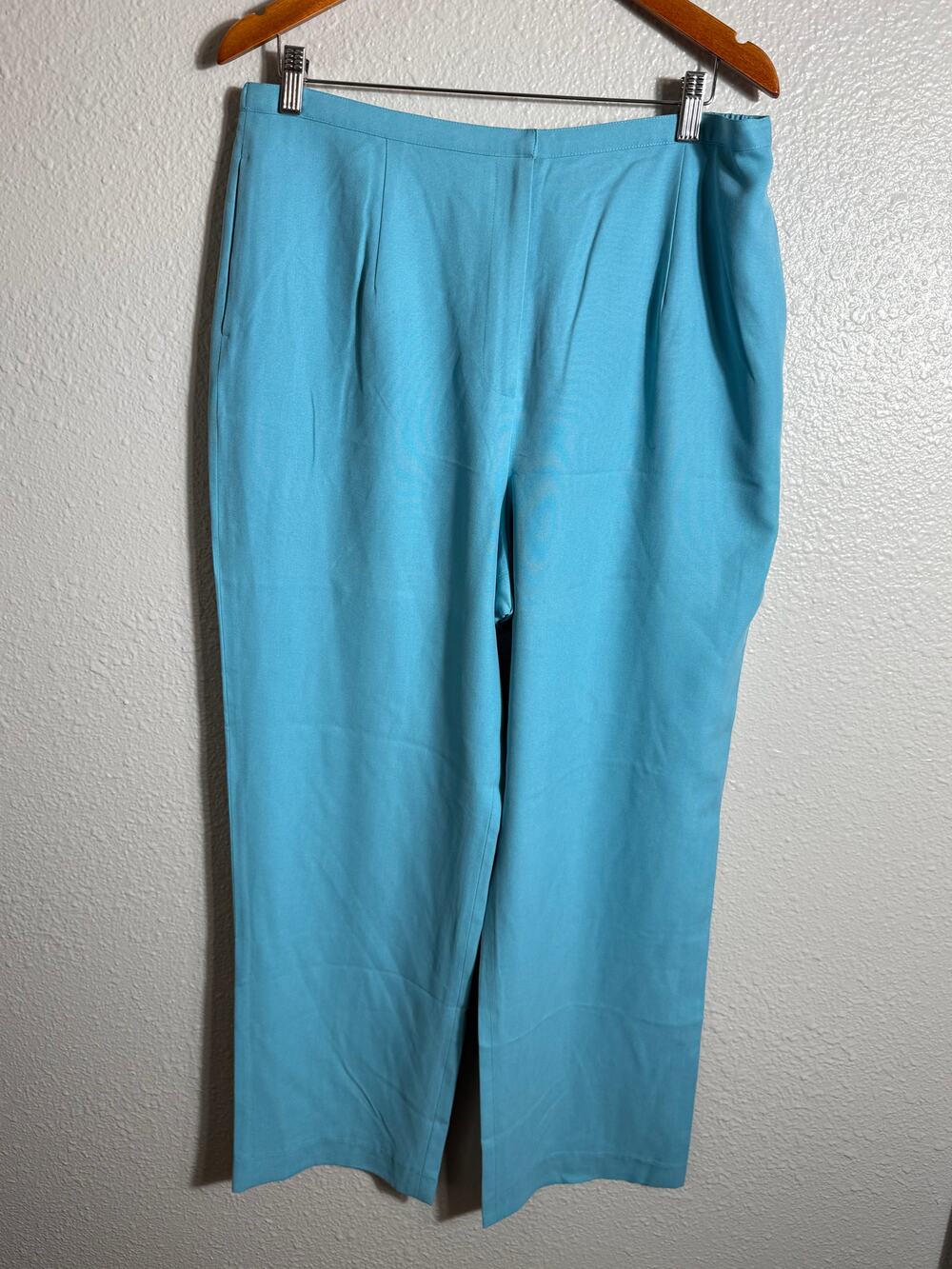 Pendleton 100% Silk Womens Slack Aqua Blue Dress Casual Business Pant Size 16